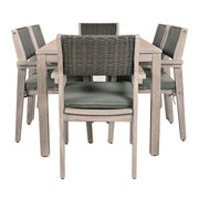 Outdoor Dining Set Patio Dining table and Chairs with Rattan Backrest