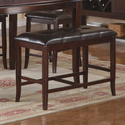 Contemporary Counter Height Dining 6pc Set Table w Butterfly Leaf 4Chairs & Bench-Brown Finish