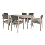 Outdoor Dining Set Patio Dining table and Chairs with Rattan Backrest