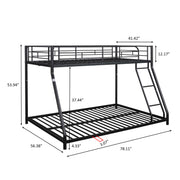 Metal Twin over Full Bunk Bed/ Heavy-duty