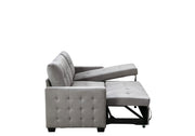 77 Inch Reversible Sleeper Sectional with Storage Chaise, Light Grey