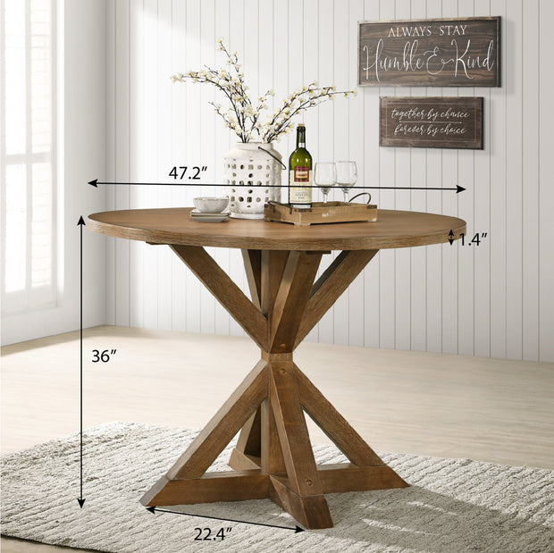 Wood 5-Piece Counter Height Dining Set, Tan