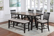 Steve Silver Co. Halle - 6 Piece Counter Height Dining Set - Pearl Silver