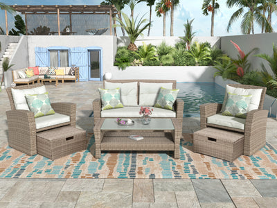 4 Piece Outdoor Set All Weather Wicker