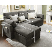 110 inch Convertible Sectional Sleeper with Double Storage Chaise