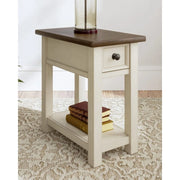 Bolanburg Farmhouse Chair Side End Table, Light Brown & Whitewash