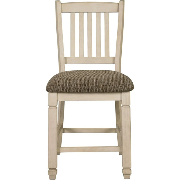 Bolanburg 24" Counter Height Farmhouse Barstool, 2 Count, Antique White