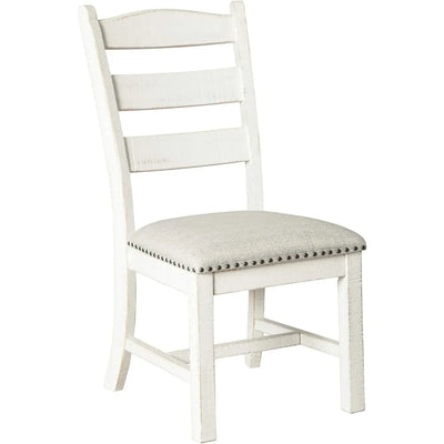 Valebeck Vintage Farmhouse Cushioned Dining Chair, 2 Count, Whitewash