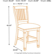 Bolanburg 24" Counter Height Farmhouse Barstool, 2 Count, Antique White