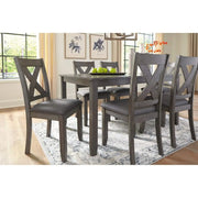 Caitbrook Rustic 7 Piece Dining Set, Include Table and 6 Chairs, Gray