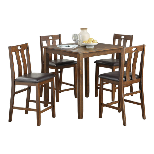 5pc Counter Height Set Dining  Brown