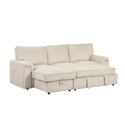 Convertible Sleeper Sectional  with Reversible Storage Chaise and retractable cup holders .