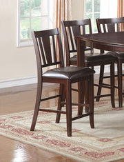 Contemporary Counter Height Dining 6pc Set Table w Butterfly Leaf 4Chairs & Bench-Brown Finish