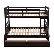 Twin over Full Bunk Bed with Storage - Espresso