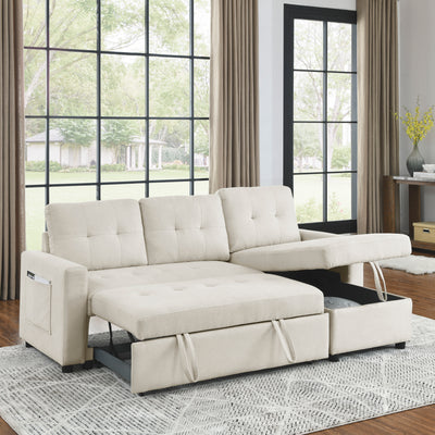 79” Reversible Sleeper Sectional with Storage Chaise