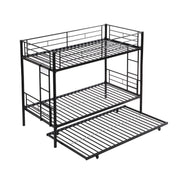 Twin Over Twin Bunk Bed Frame with Trundle. Can be Divided Into Two Beds