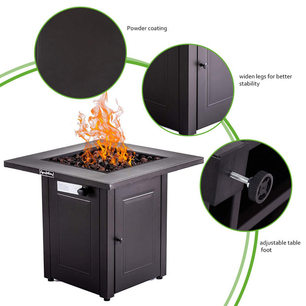 28in Outdoor Propane Fire Pits Table, 50000 BTU