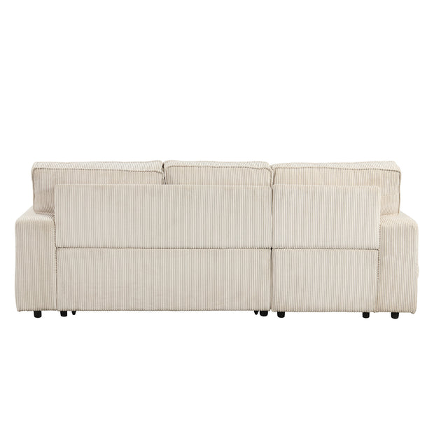 Convertible Sleeper Sectional  with Reversible Storage Chaise and retractable cup holders .