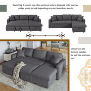 Convertible Sleeper Sofa with Storage Chaise