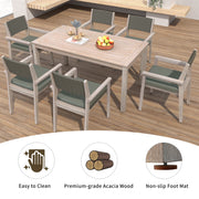 Outdoor Dining Set Patio Dining table and Chairs with Rattan Backrest