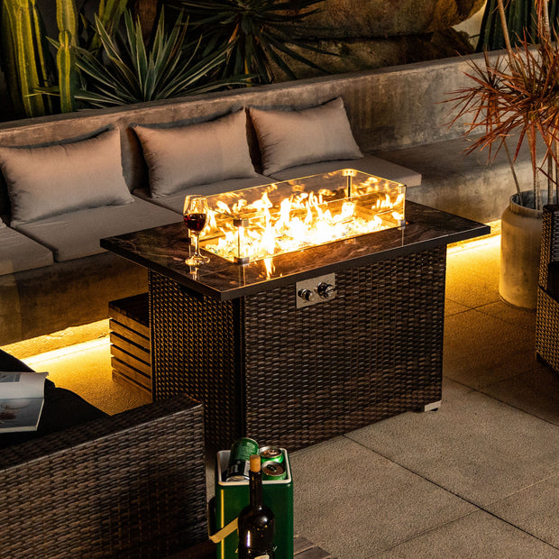 44” Propane Outdoor Fire Pit Table, with Ceramic Tabletop