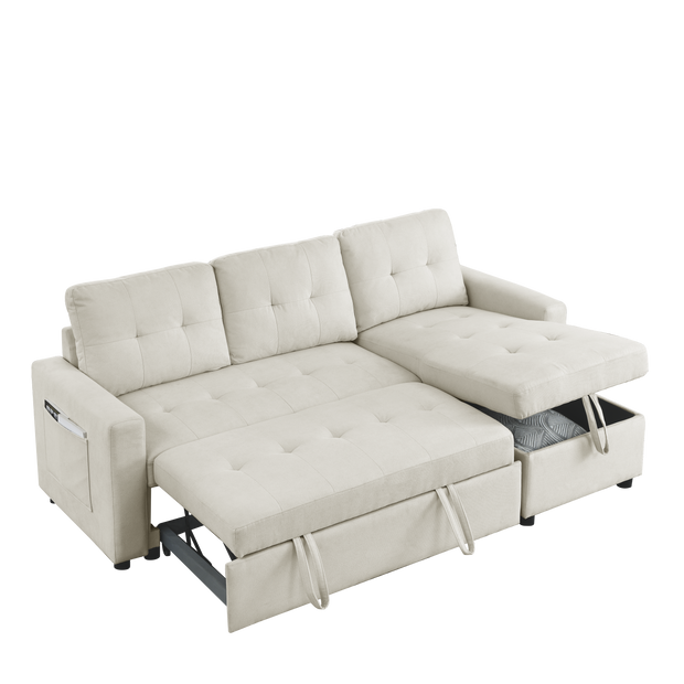 79” Reversible Sleeper Sectional with Storage Chaise