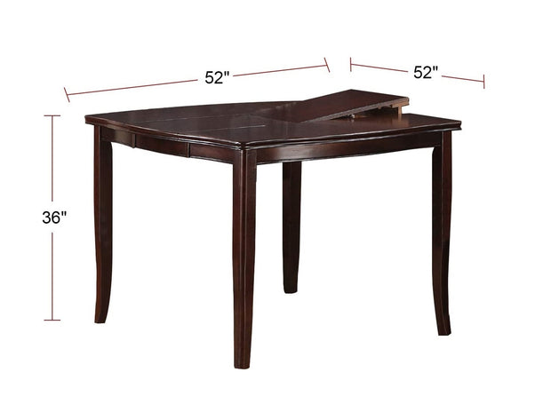 Contemporary Counter Height Dining 6pc Set Table w Butterfly Leaf 4Chairs & Bench-Brown Finish