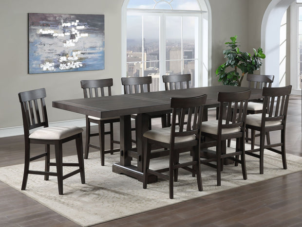 Steve Silver Co. Napa - 9 Piece Counter Height Dining Set - Dark Brown