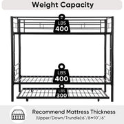 Twin Over Twin Bunk Bed Frame with Trundle. Can be Divided Into Two Beds