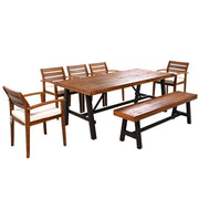 Outdoor Wood Dining Set For 7-8 People, ThickTable,