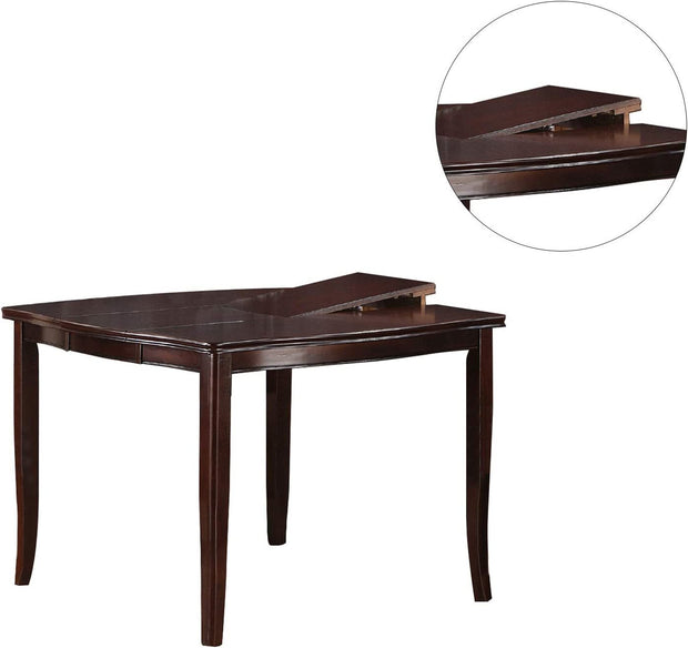 Contemporary Counter Height Dining 6pc Set Table w Butterfly Leaf 4Chairs & Bench-Brown Finish