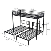 Metal Triple Twin Bunk Bed/ Can Be Separated into 3 Twin Beds