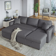 Convertible Sleeper Sofa with Storage Chaise