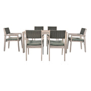 Outdoor Dining Set Patio Dining table and Chairs with Rattan Backrest