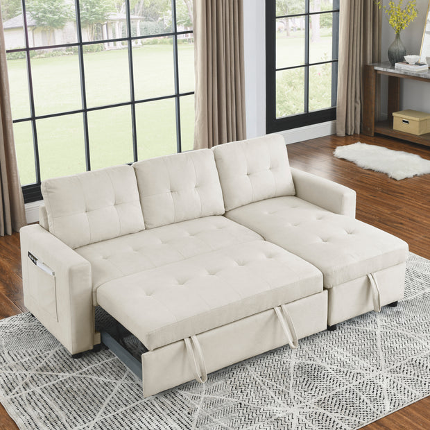 79” Reversible Sleeper Sectional with Storage Chaise