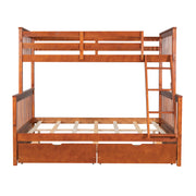 Twin-Over-Full Bunk Bed with Ladders and Two Storage Drawers