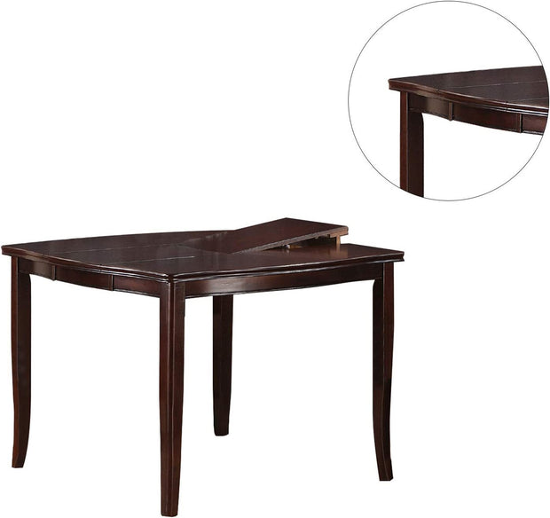 Contemporary Counter Height Dining 6pc Set Table w Butterfly Leaf 4Chairs & Bench-Brown Finish