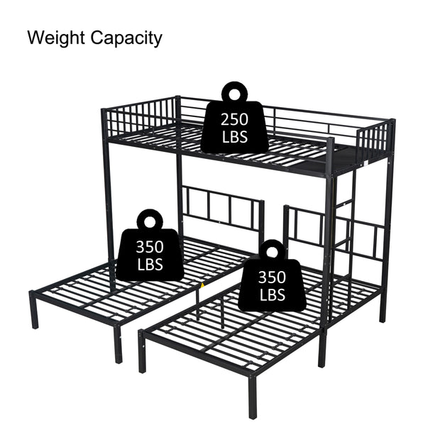 Metal Triple Twin Bunk Bed/ Can Be Separated into 3 Twin Beds