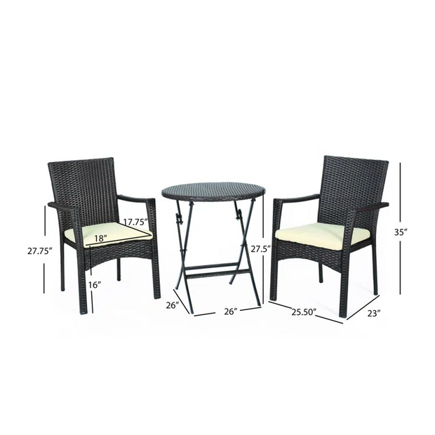 3 Piece Outdoor Bistro Dining Set