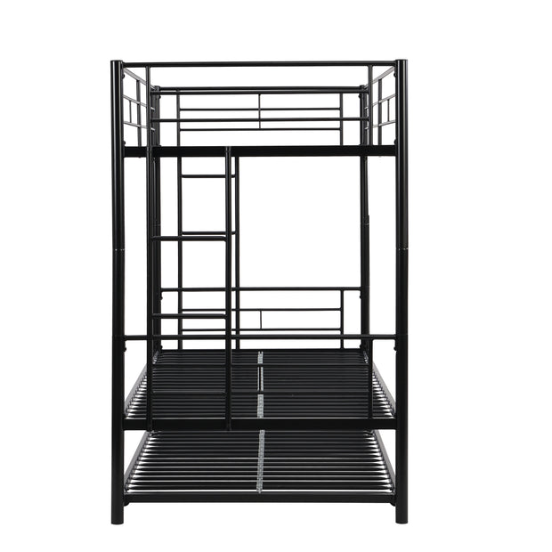 Twin Over Twin Bunk Bed Frame with Trundle. Can be Divided Into Two Beds