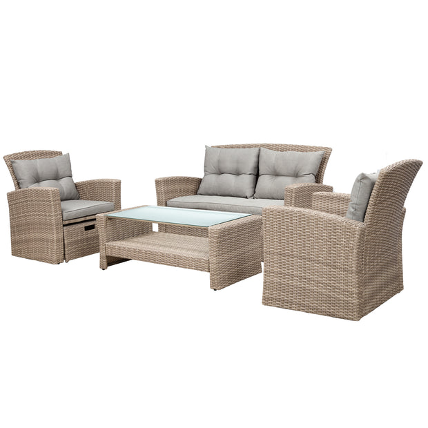 4 Piece Outdoor Set All Weather Wicker