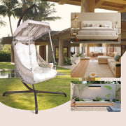 Indoor/Outdoor Egg Chair with Stand. Wicker Rattan Frame and Sunshade!