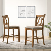 Wood 5-Piece Counter Height Dining Set, Tan