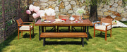 Outdoor Wood Dining Set For 7-8 People, ThickTable,