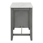 5-piece Counter Height Dining Table Set with Built-in Storage Shelves,Grey